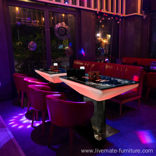 Commercial plastic rechargeable led furniture sets